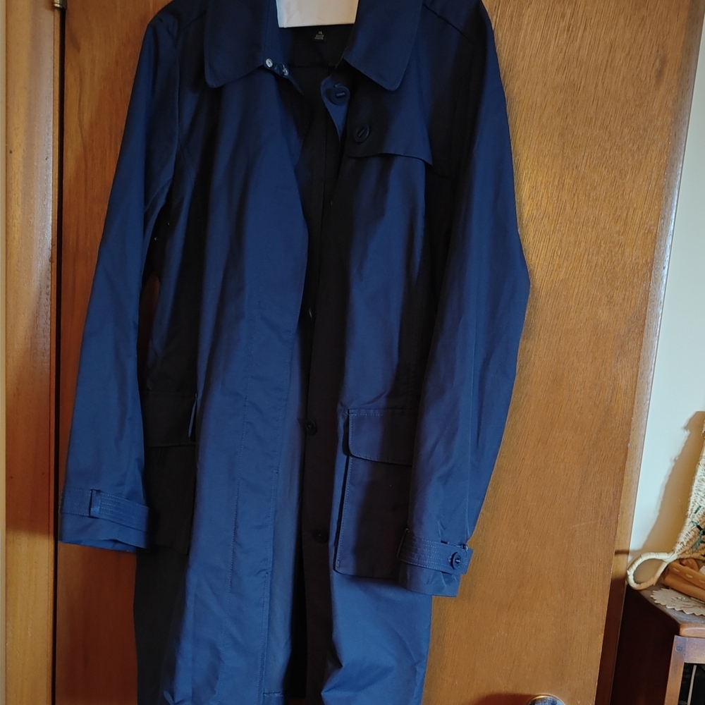 Nautica Blue Rain Trench Coat